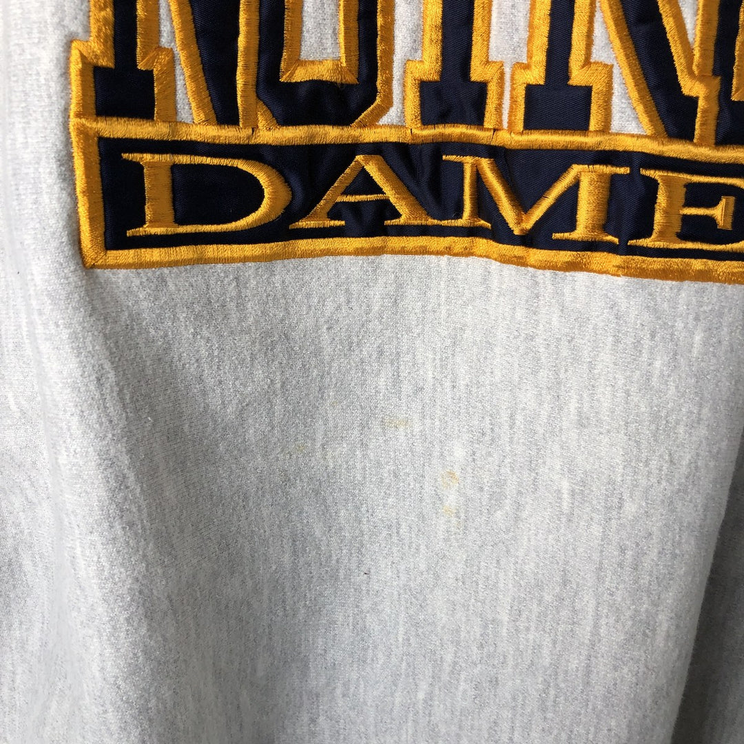 Vintage 90'S Crable Sportswear Notre Dame University College Sweatshirt, Made in USA, Men's Size XL cotton gray type Vintage Second Hand