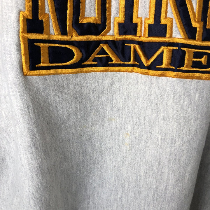 Vintage 90'S Crable Sportswear Notre Dame University College Sweatshirt, Made in USA, Men's Size XL cotton gray type Vintage Second Hand