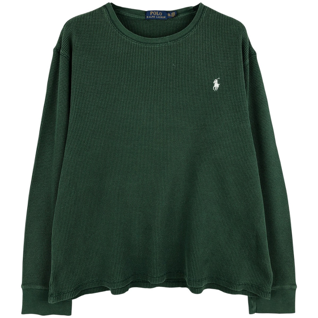 Ralph Lauren POLO RALPH LAUREN Thermal Long T-shirt Waffle Men's XXL cotton Green type dark green Vintage Second Hand