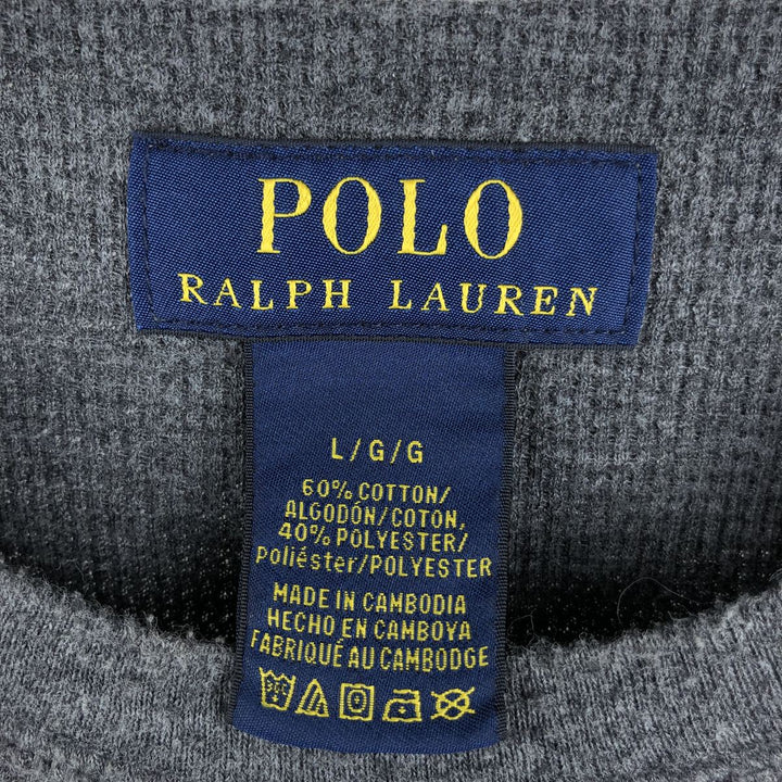 Ralph Lauren POLO RALPH LAUREN Thermal Long T-Shirt Men's Size L cotton gray type Vintage Second Hand