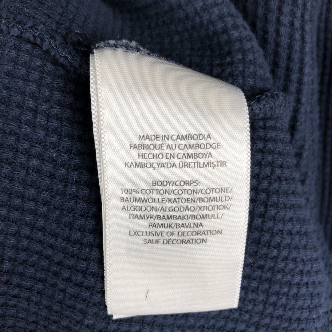 Ralph Lauren POLO RALPH LAUREN Hooded Thermal Long T-Shirt Waffle Men's M cotton navy blue type Vintage Second Hand