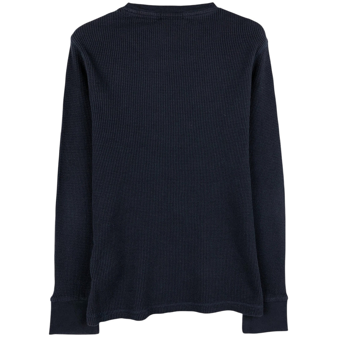 Ralph Lauren POLO RALPH LAUREN Thermal Long T-shirt Waffle Men's M size cotton black type Vintage Second Hand