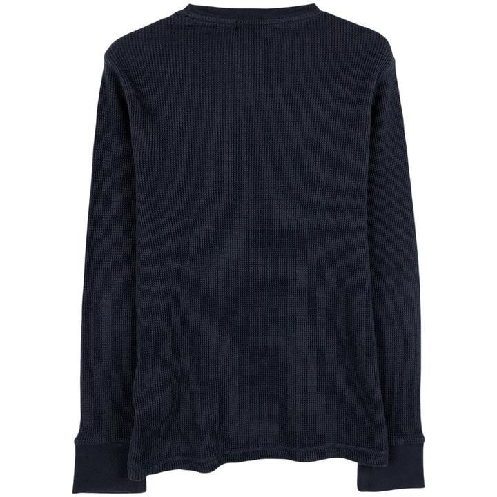 Ralph Lauren POLO RALPH LAUREN Thermal Long T-shirt Waffle Men's M size cotton black type Vintage Second Hand