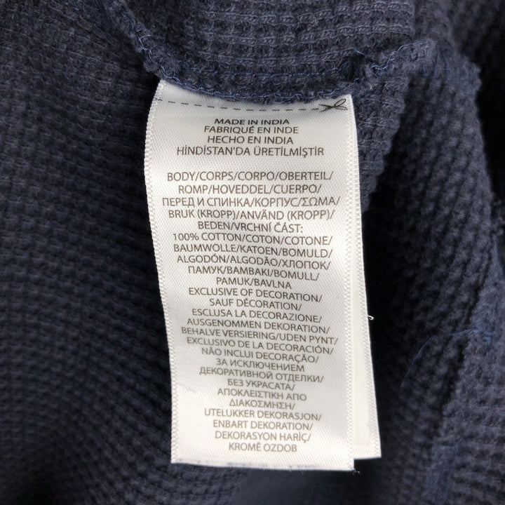Ralph Lauren POLO RALPH LAUREN Thermal Long T-shirt Waffle Men's M size cotton black type Vintage Second Hand