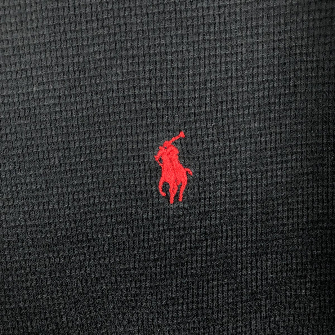 Ralph Lauren POLO RALPH LAUREN SLEEPWEAR Thermal Long T-shirt Waffle Men's XL cotton black type Vintage Second Hand