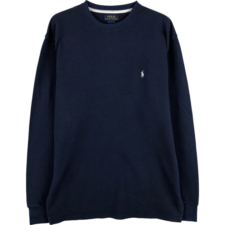 Ralph Lauren POLO RALPH LAUREN Thermal Long T-shirt Waffle Men's XL cotton navy blue type Vintage Second Hand