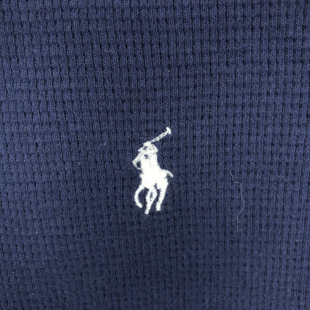 Ralph Lauren POLO RALPH LAUREN Thermal Long T-shirt Waffle Men's XL cotton navy blue type Vintage Second Hand