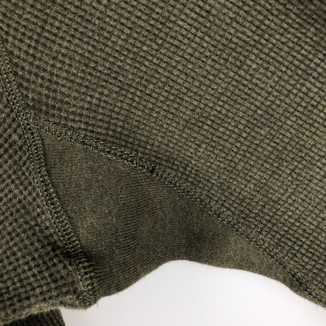 Ralph Lauren POLO by Ralph Lauren Half-Button Thermal Long T-Shirt, Waffle, Men's XXL cotton Khaki type Vintage Second Hand