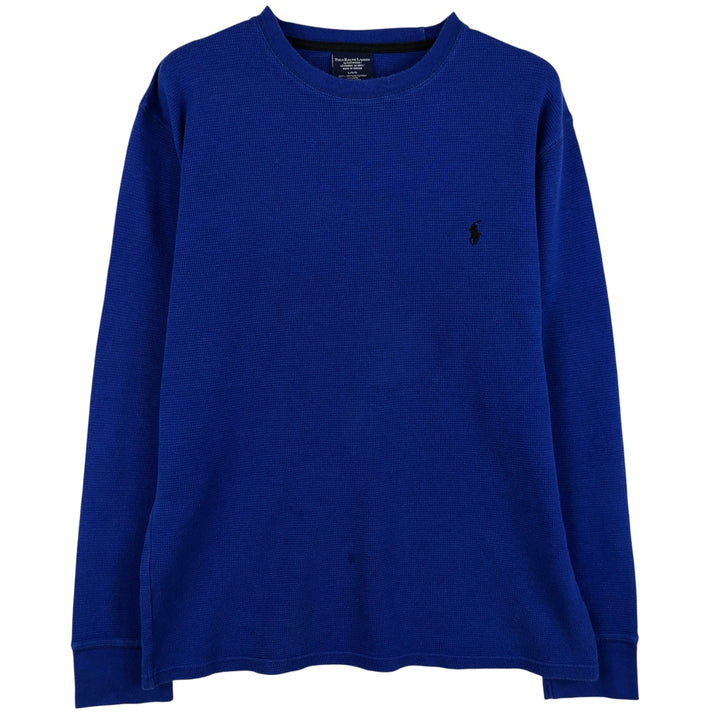 Ralph Lauren POLO RALPH LAUREN SLEEPWEAR Thermal Long T-shirt Waffle Men's L size cotton blue type Vintage Second Hand