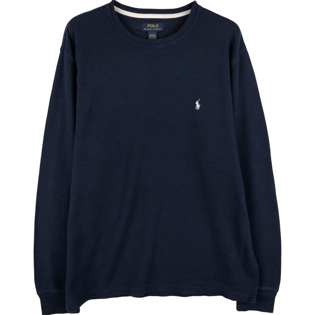 Ralph Lauren POLO RALPH LAUREN SLEEPWEAR Thermal Long T-Shirt, Men's XL cotton navy blue type Vintage Second Hand