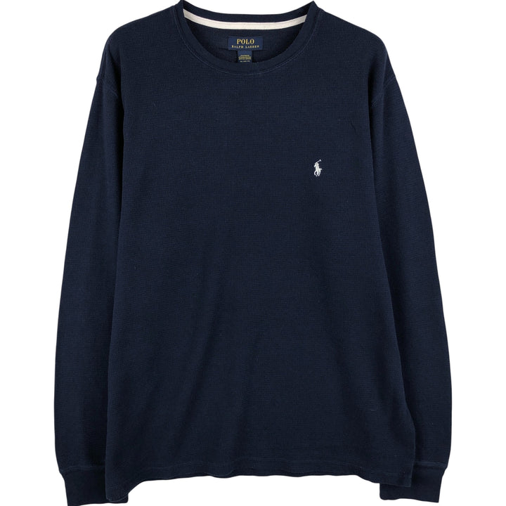 Ralph Lauren POLO RALPH LAUREN SLEEPWEAR Thermal Long T-Shirt, Men's XL cotton navy blue type Vintage Second Hand