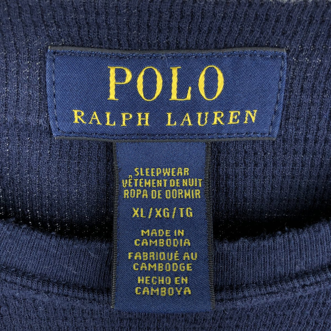 Ralph Lauren POLO RALPH LAUREN SLEEPWEAR Thermal Long T-Shirt, Men's XL cotton navy blue type Vintage Second Hand