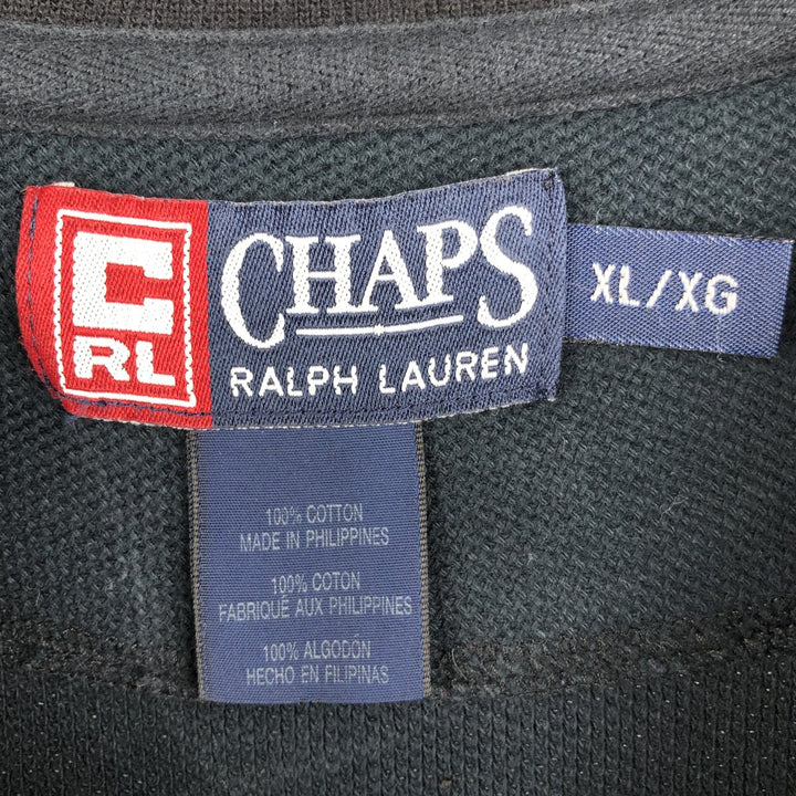 Ralph Lauren CHAPS V-neck thermal long T-shirt, men's size XL cotton navy blue type Vintage Second Hand