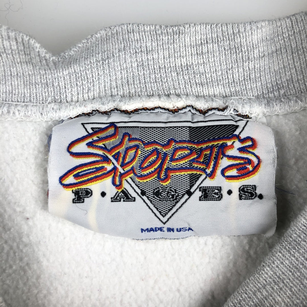 90'S Vintage Sports Pages College Sweatshirt, Made in USA, Men's Size XL cotton gray type Vintage Second Hand