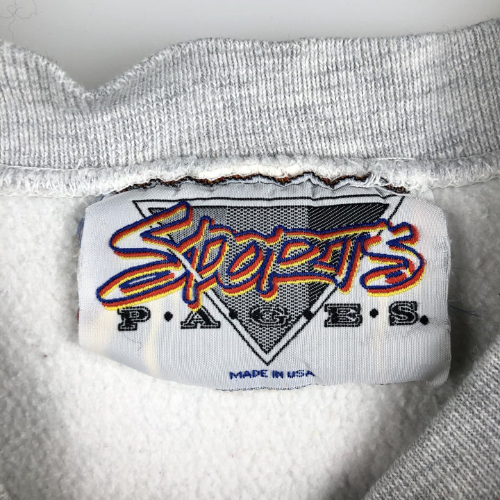 90'S Vintage Sports Pages College Sweatshirt, Made in USA, Men's Size XL cotton gray type Vintage Second Hand