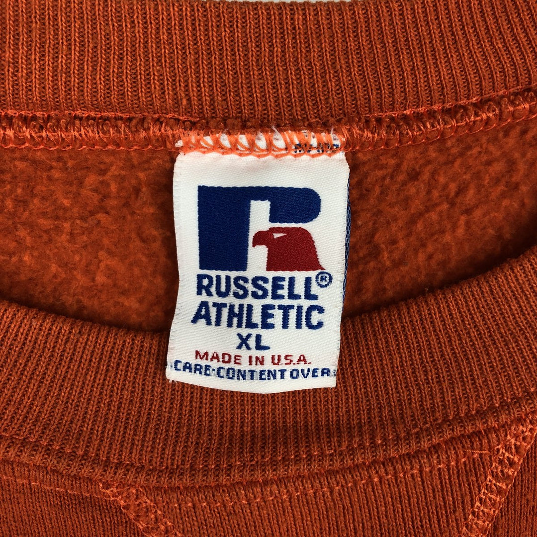 90'S Russell College Sweatshirt, Made in USA, Men's XL, Vintage cotton orange type Vintage Second Hand