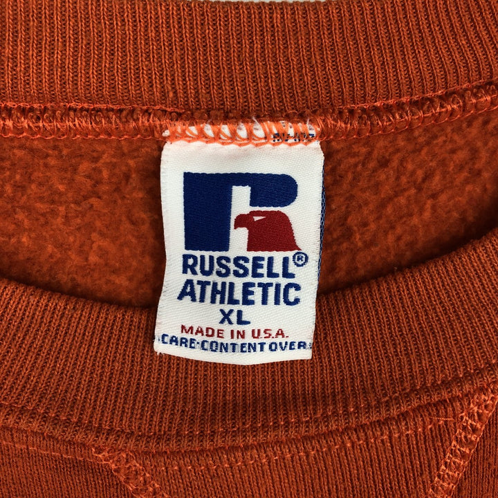 90'S Russell College Sweatshirt, Made in USA, Men's XL, Vintage cotton orange type Vintage Second Hand