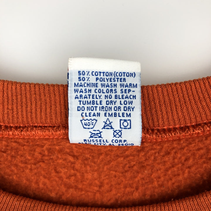 90'S Russell College Sweatshirt, Made in USA, Men's XL, Vintage cotton orange type Vintage Second Hand