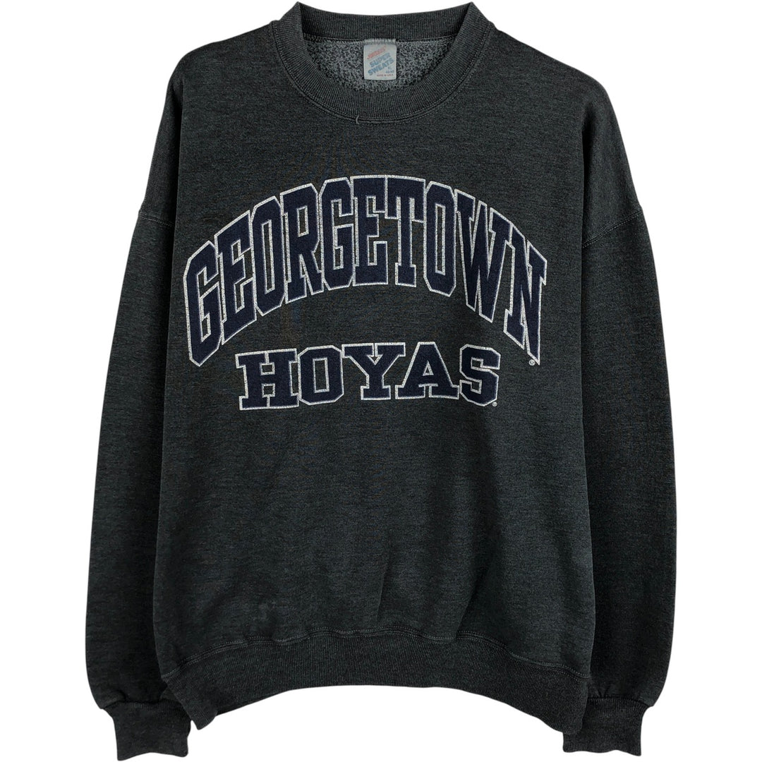 Vintage 80s-90'S Jerzees Super Sweats college sweatshirt, made in the USA, men's size XL polyester gray type Vintage Second Hand