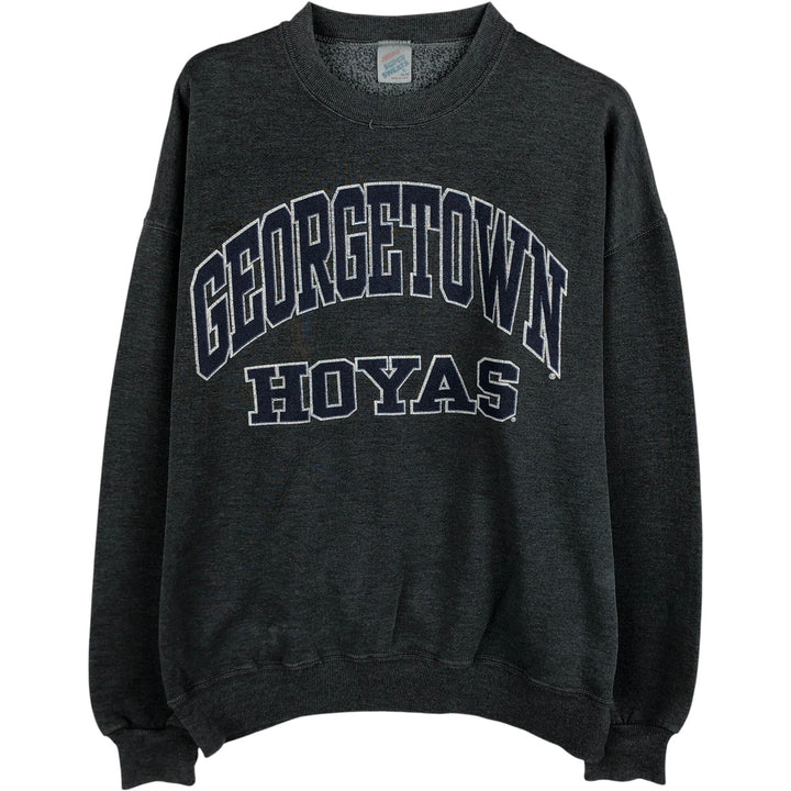Vintage 80s-90'S Jerzees Super Sweats college sweatshirt, made in the USA, men's size XL polyester gray type Vintage Second Hand