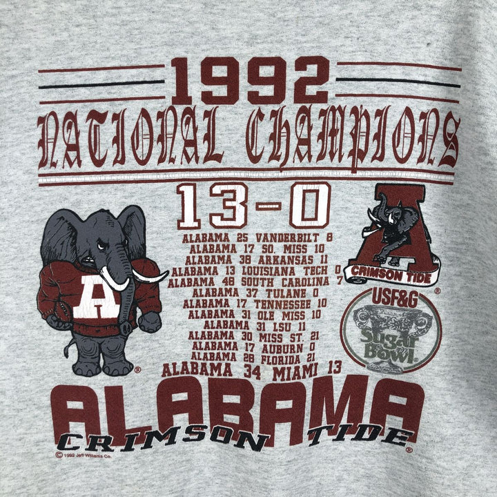 Vintage 90'S Fruit of the Loom Heavy College Character Sweatshirt, Made in USA, Men's Size L cotton gray type Vintage Second Hand