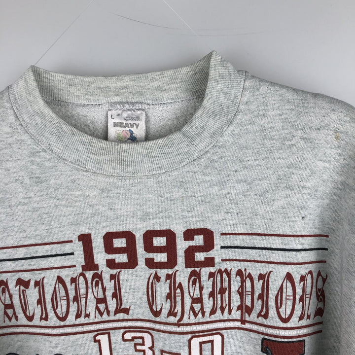Vintage 90'S Fruit of the Loom Heavy College Character Sweatshirt, Made in USA, Men's Size L cotton gray type Vintage Second Hand