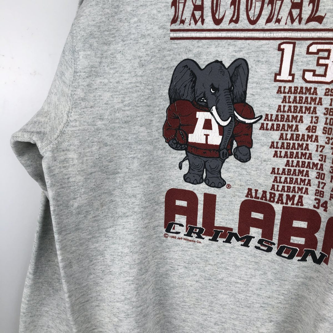 Vintage 90'S Fruit of the Loom Heavy College Character Sweatshirt, Made in USA, Men's Size L cotton gray type Vintage Second Hand