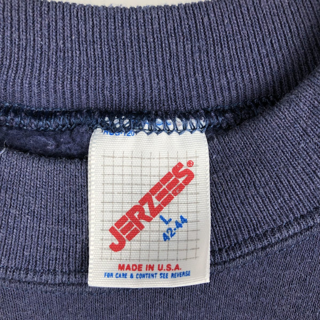 Vintage 80s-90'S Jerzees printed sweatshirt, sweatshirt, made in USA, men's size L cotton navy blue type Vintage Second Hand