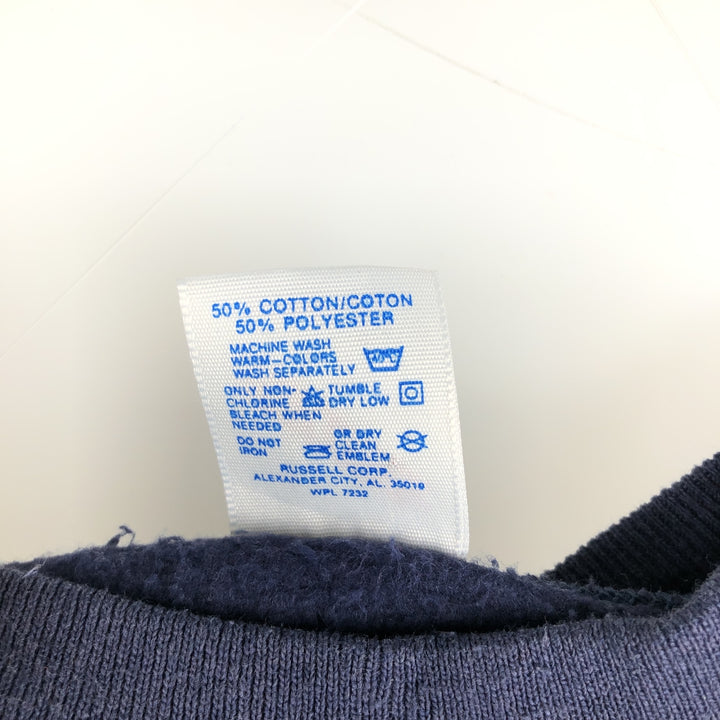 Vintage 80s-90'S Jerzees printed sweatshirt, sweatshirt, made in USA, men's size L cotton navy blue type Vintage Second Hand