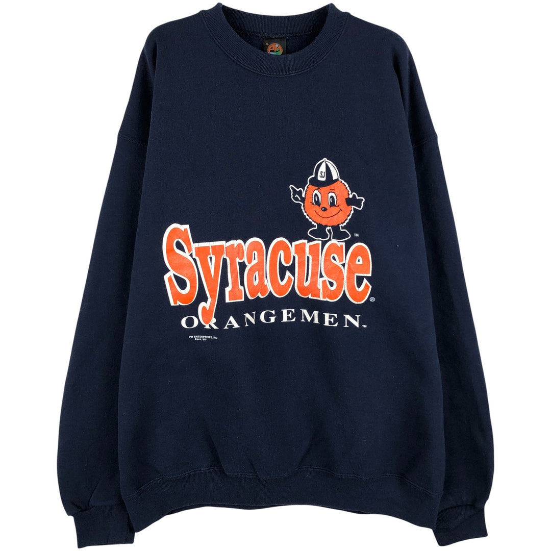 Vintage 90'S PM College Character Sweatshirt, Made in USA, Men's XL polyester navy blue type Vintage Second Hand