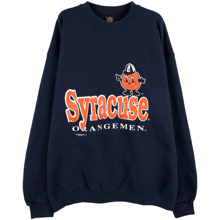 Vintage 90'S PM College Character Sweatshirt, Made in USA, Men's XL polyester navy blue type Vintage Second Hand