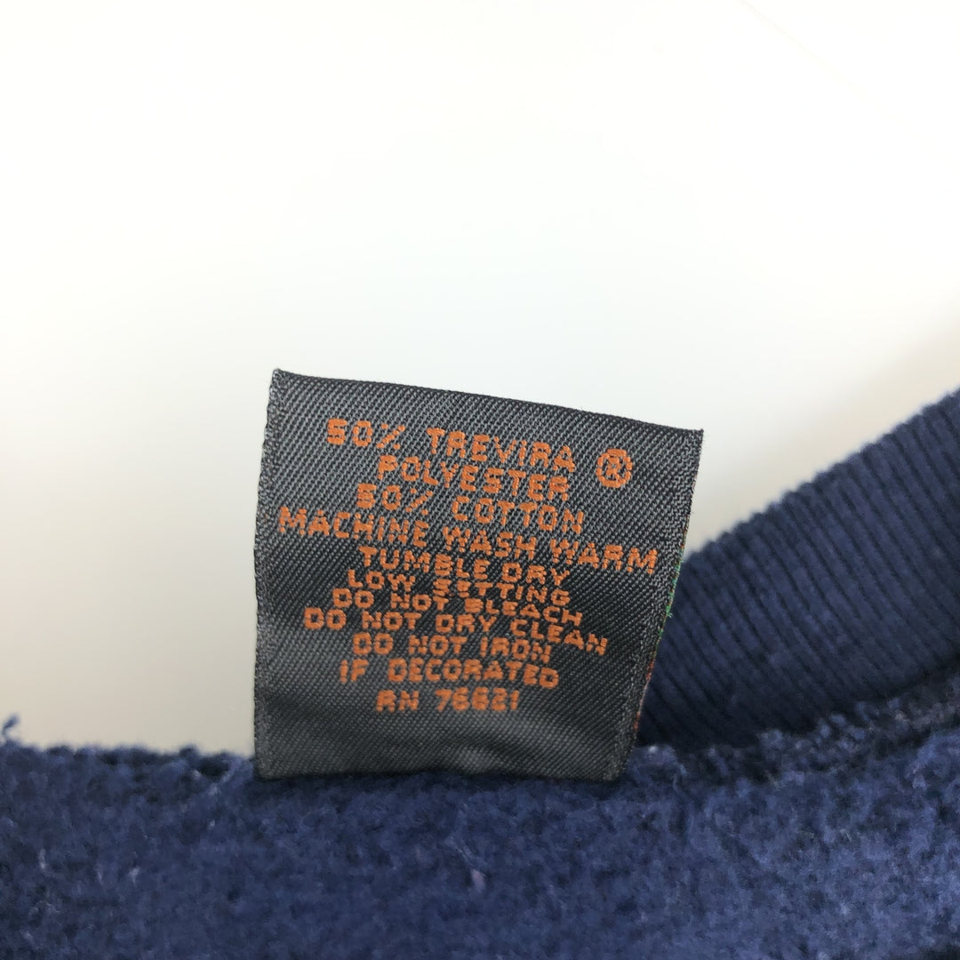 Vintage 90'S PM College Character Sweatshirt, Made in USA, Men's XL polyester navy blue type Vintage Second Hand