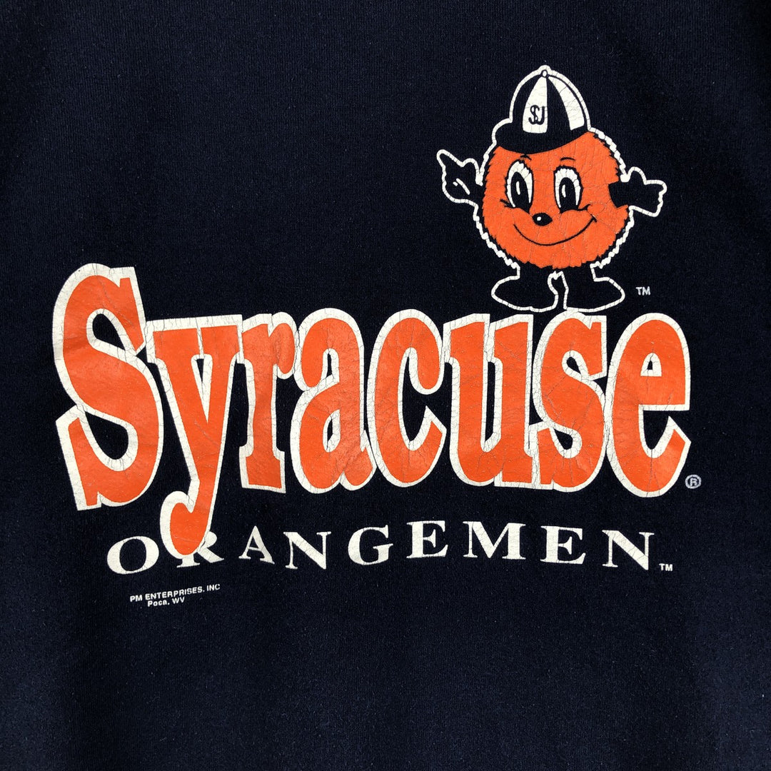 Vintage 90'S PM College Character Sweatshirt, Made in USA, Men's XL polyester navy blue type Vintage Second Hand