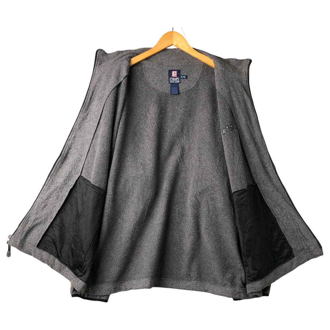 Ralph Lauren CHAPS fleece jacket, men's size XL polyester gray type Vintage Second Hand