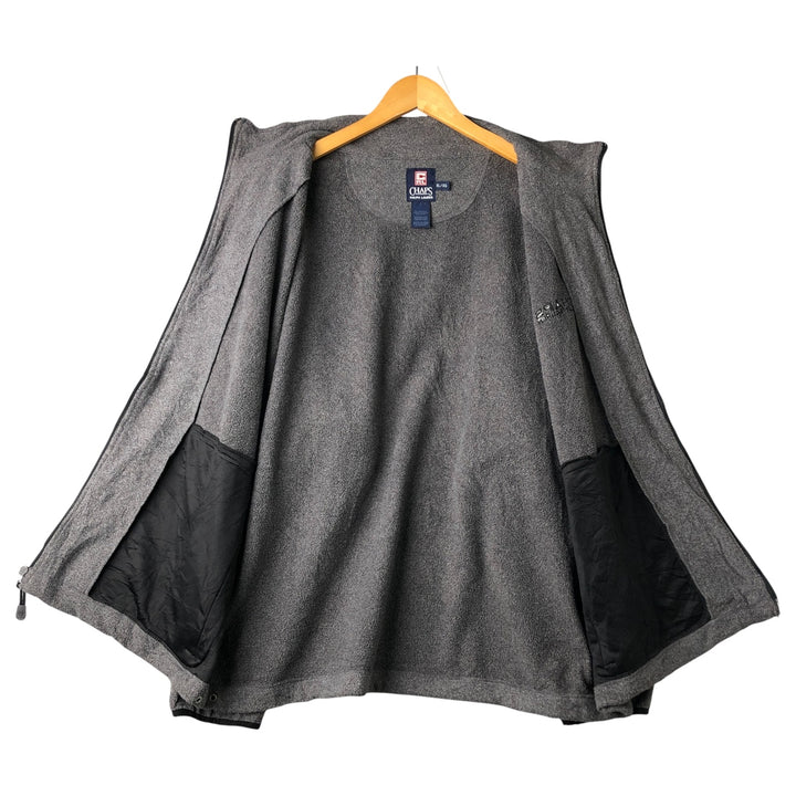 Ralph Lauren CHAPS fleece jacket, men's size XL polyester gray type Vintage Second Hand