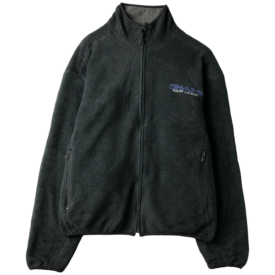Ralph Lauren Chaps fleece jacket, size M, men's polyester black type Vintage Second Hand