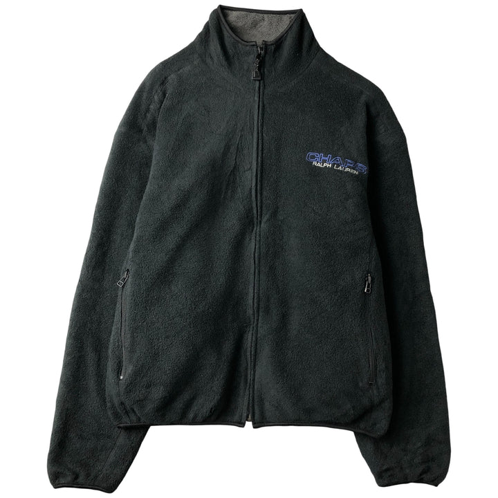Ralph Lauren Chaps fleece jacket, size M, men's polyester black type Vintage Second Hand