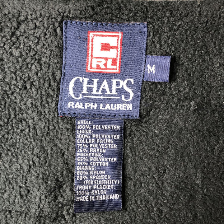Ralph Lauren Chaps fleece jacket, size M, men's polyester black type Vintage Second Hand