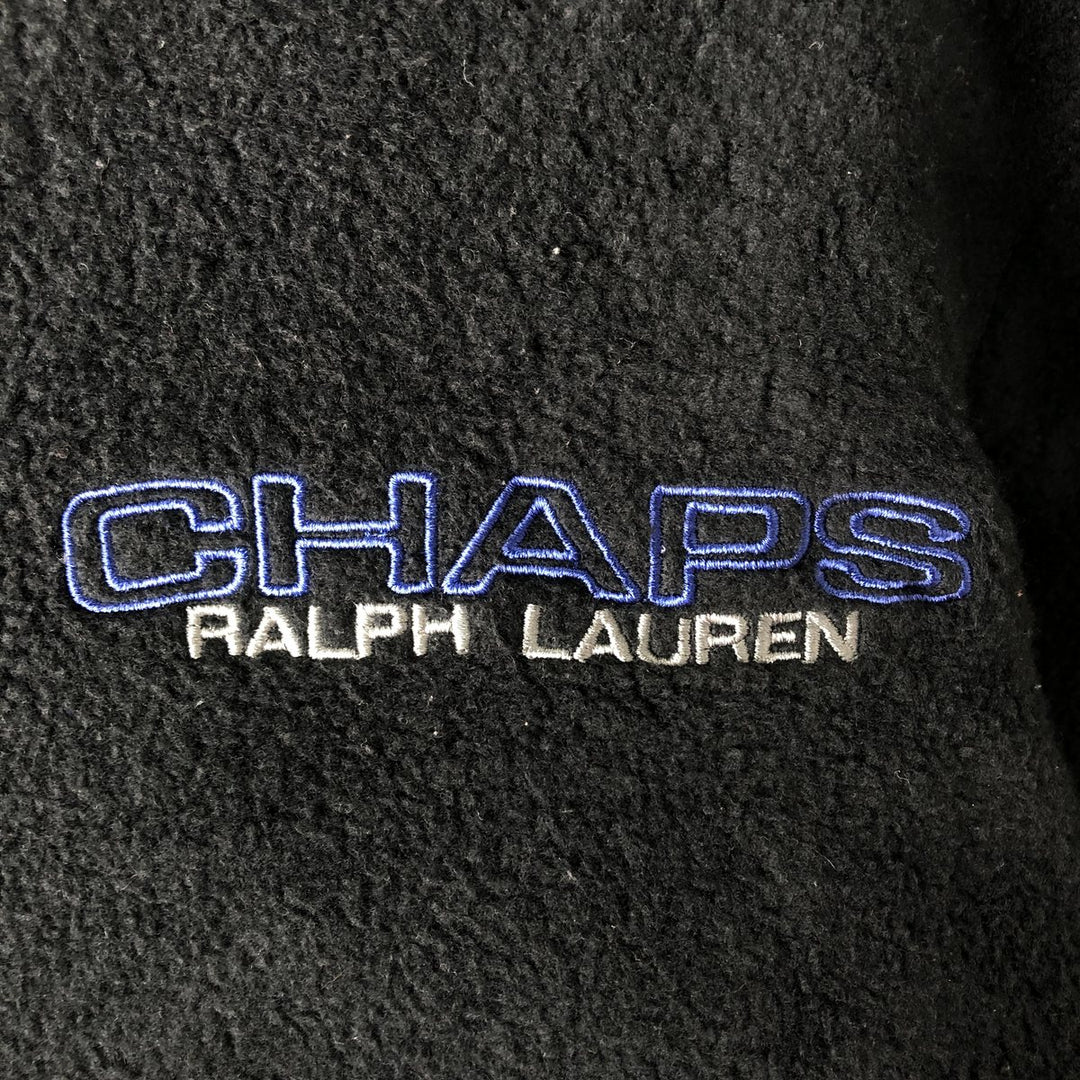Ralph Lauren Chaps fleece jacket, size M, men's polyester black type Vintage Second Hand