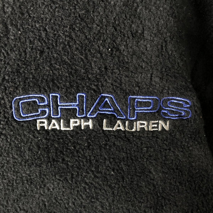 Ralph Lauren Chaps fleece jacket, size M, men's polyester black type Vintage Second Hand
