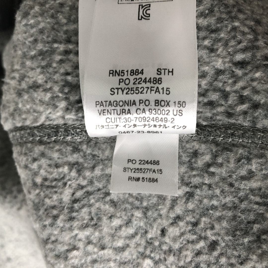 Patagonia Better Sweater Jacket 25527FA15 Half-Zip Fleece Pullover, Men's XL polyester gray type Vintage Second Hand