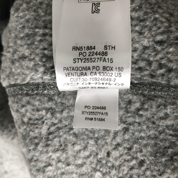 Patagonia Better Sweater Jacket 25527FA15 Half-Zip Fleece Pullover, Men's XL polyester gray type Vintage Second Hand