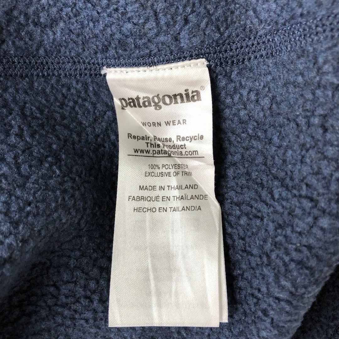 Patagonia Better Sweater Jacket 25522FA17 Half-Zip Fleece Pullover, Men's Size L polyester navy blue type Vintage Second Hand