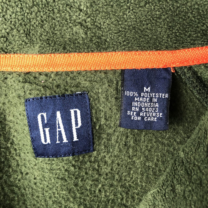 90'S GAP Vintage Half-Zip Fleece Pullover, Men's Size Medium polyester Green type dark green Vintage Second Hand