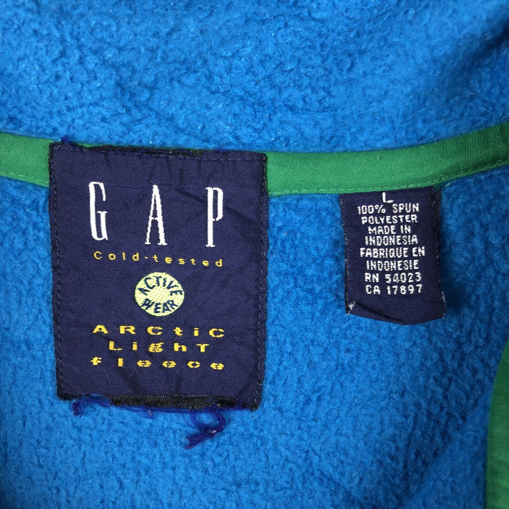 90'S GAP Vintage Half-Zip Fleece Pullover, Men's Size L polyester turquoise blue Vintage Second Hand