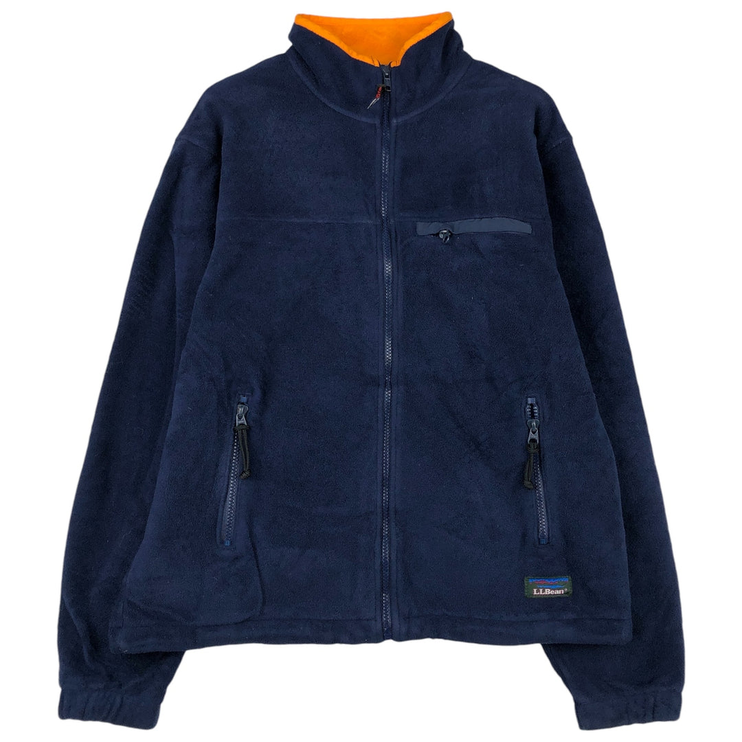 90s-00'S Vintage LL Bean Fleece Jacket, Men's Size Medium unclear navy blue type Vintage Second Hand