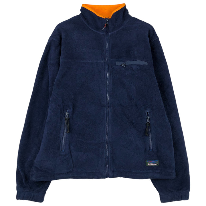 90s-00'S Vintage LL Bean Fleece Jacket, Men's Size Medium unclear navy blue type Vintage Second Hand