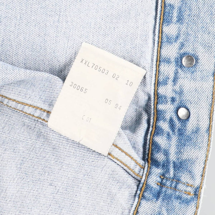 90'S Levi's 70503-0210 Denim Jacket, Men's XXL, Vintage cotton blue type Vintage Second Hand