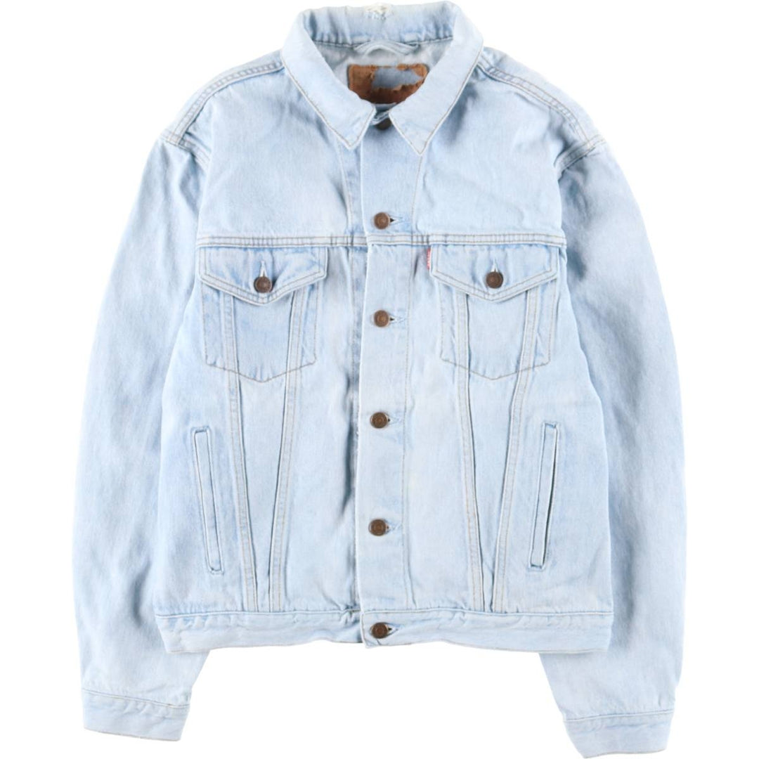 90'S Levi's 70503-0213 Euro Model Denim Jacket, Made in Italy, Men's Size Medium, Vintage cotton Blue type light blue Vintage Second Hand