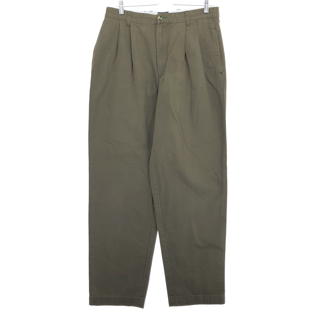 90'S Tommy Hilfiger Two-pleat Chino Pants Men's W33 Vintage cotton Khaki type Vintage Second Hand